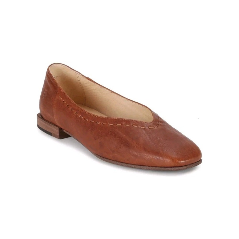 Frye 'Claire' Brown Leather Ballet Flats Loafers Shoes Size 10 $198